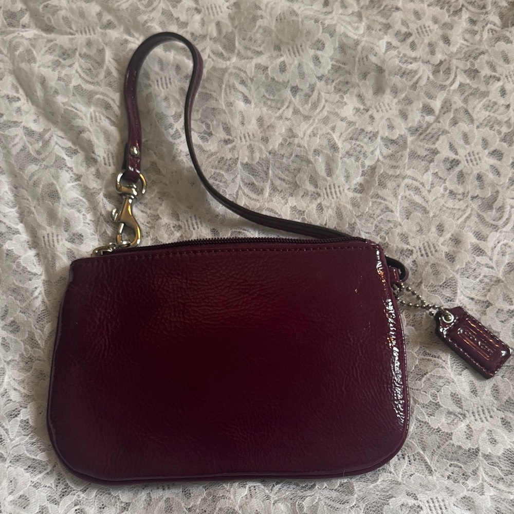 Coach Deep purple Leather Wristlet